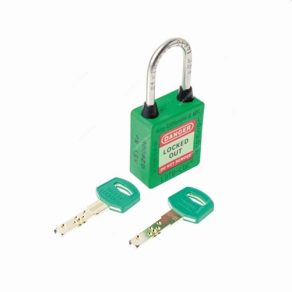 Loto-Lok - Three Point Traceability Padlock, Green - 3PTPGKDMKR40