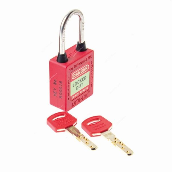 Loto-Lok - Three Point Traceability Padlock, Red - 3PTPRKDMKR40