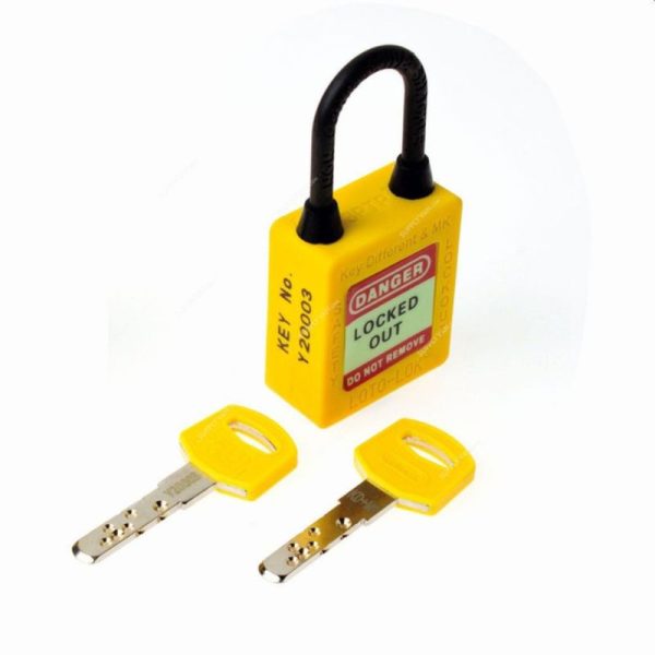 Loto-Lok - Three Point Traceability Padlock, Yellow - 3PTPYKDMKR40