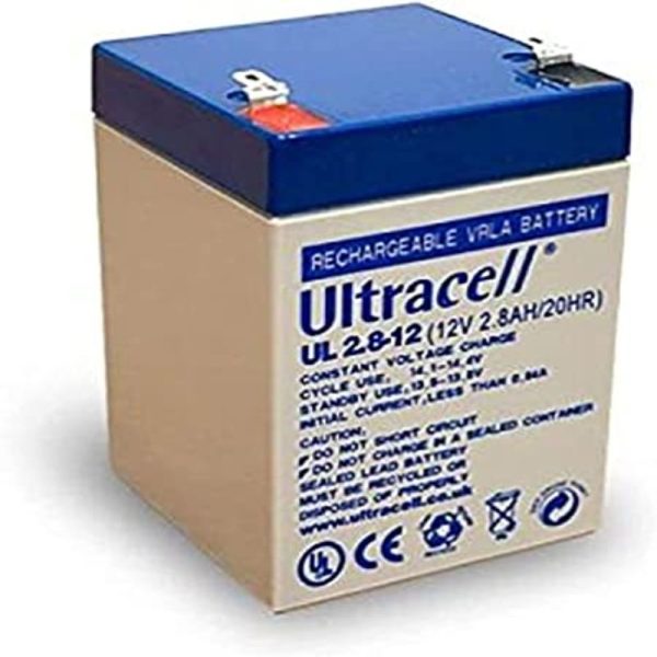 Ultracell - 12V 2.8AH Rechargeable VRLA Lead Acid Battery - UL 2.8-12