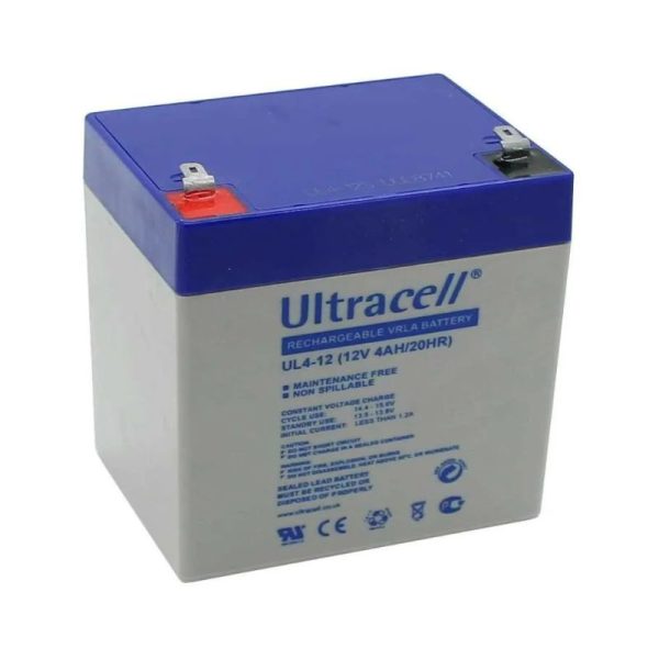 Ultracell - 12V 4AH Rechargeable VRLA Lead Acid Battery - UL4-12