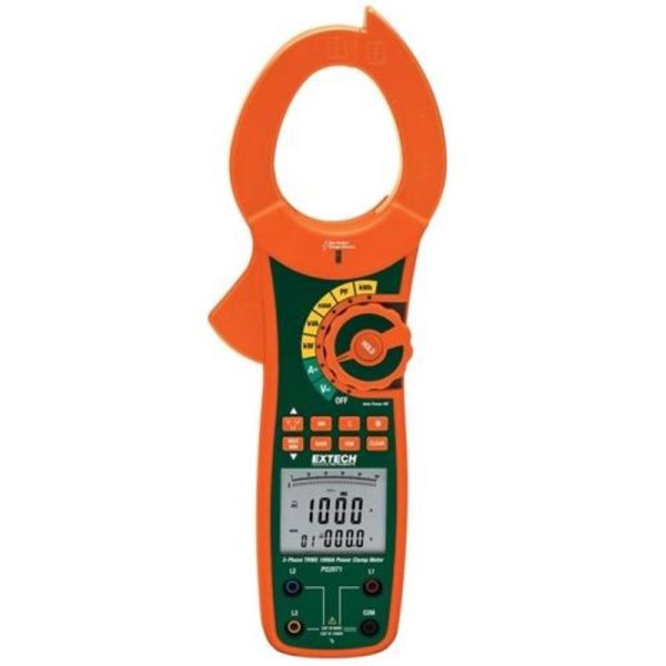 Extech - 1-/3-Phase 1000A True RMS AC Power Clamp Meter - PQ2071