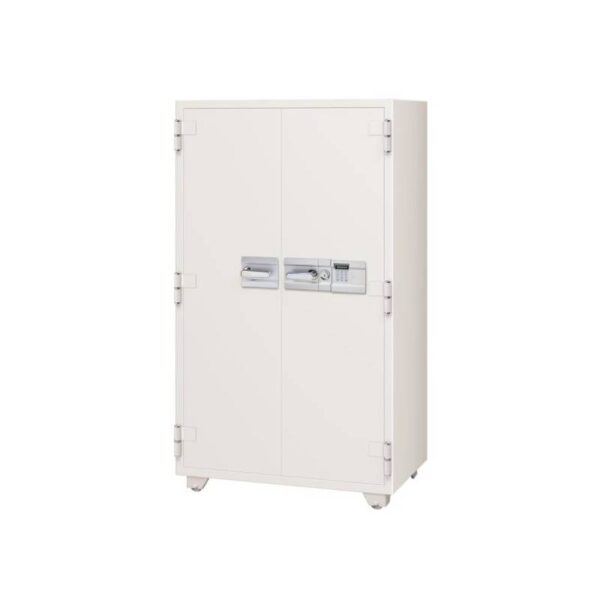 Eiko - 2 Door Fire Resistant Safe Cupboard Digital Lock and 1 Keylock, Light Warm Grey - 2D-203EKG