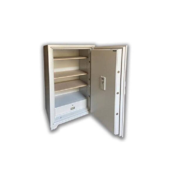 Eiko - Fire Resistant Safe 3 Shelves, 1 Drawer with Digital Lock and 1 Keylock, Light Warm Grey - 704EKG